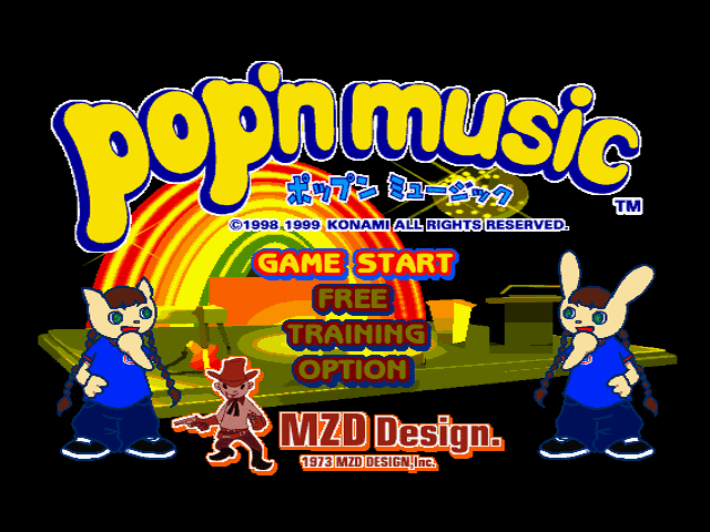 Pop'n Music title screen for Playstation